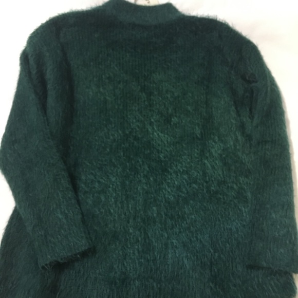 Fuzzy Long Sleeve Mock Neck Sweater Green Size S - Picture 5 of 7